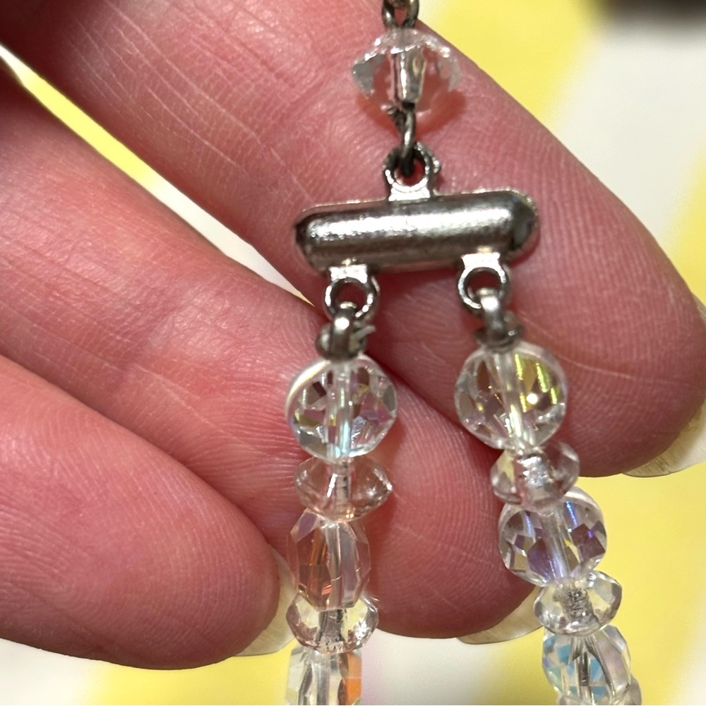 Dazzling Vintage Double-Strand Aurora Borealis Crystal Necklace - Picture 8 of 14